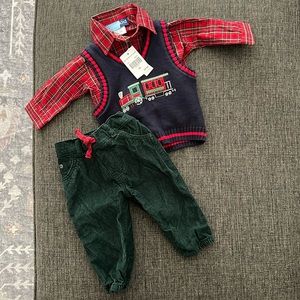 Holiday Infant Outfit Sweater Vest Set